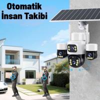 INOX-X14 4LENS 3.6mm  ESİM SOLAR KAMERA 4G   2+2+2+2MP Ses algılama 20Mt Solar Panel+ Dahili Batarya